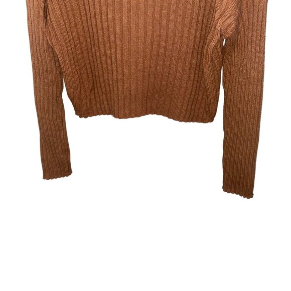 American Eagle Cardigan Womens Large Orange Brown Autumn Fall Buttons Sweater - Picture 4 of 5